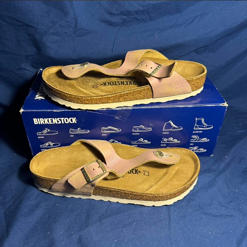 Birkenstock- Gizeh BS, Washed metallic pink, 7 women